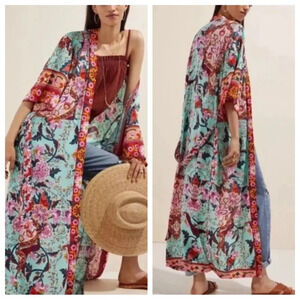 Anthropologoie Radiant Floral Kimono Multicolored 33633